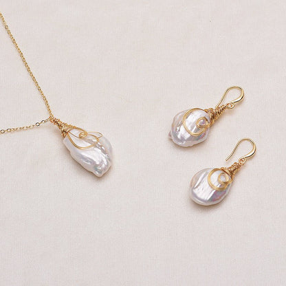 Natural Freshwater Baroque Pearl Drop Earrings-Jewearrings