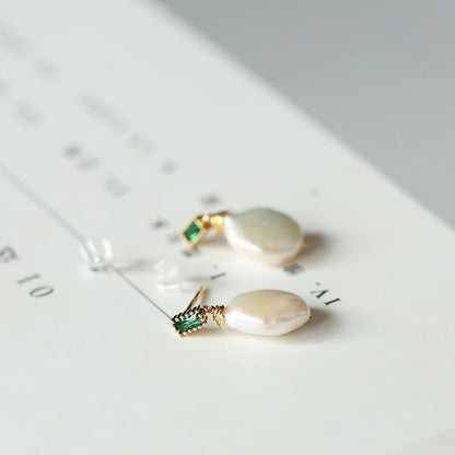 Natural Freshwater Baroque Pearl Earrings-Jewearrings