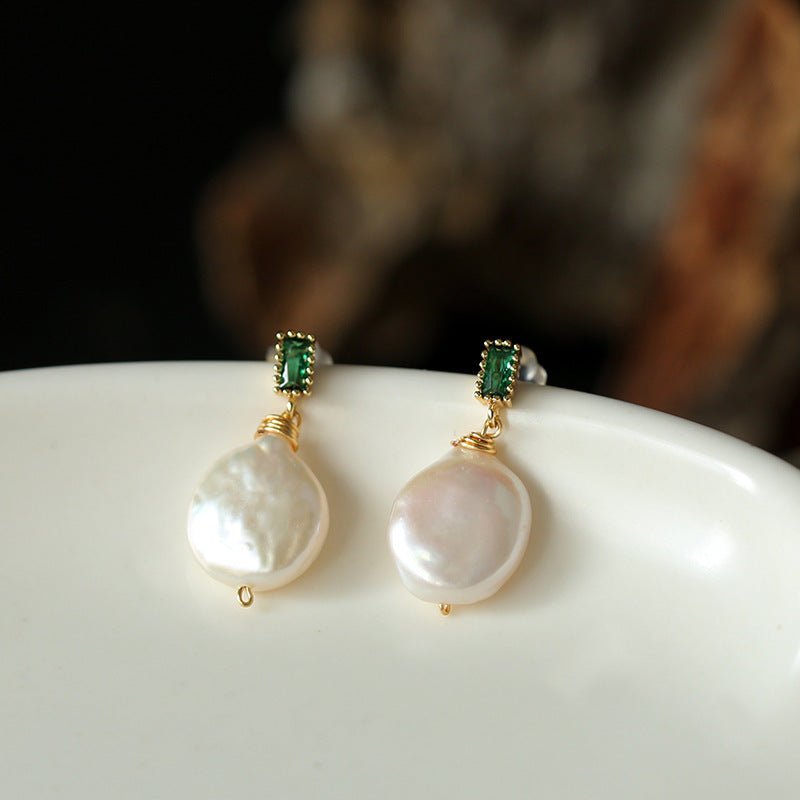 Natural Freshwater Baroque Pearl Earrings-Jewearrings