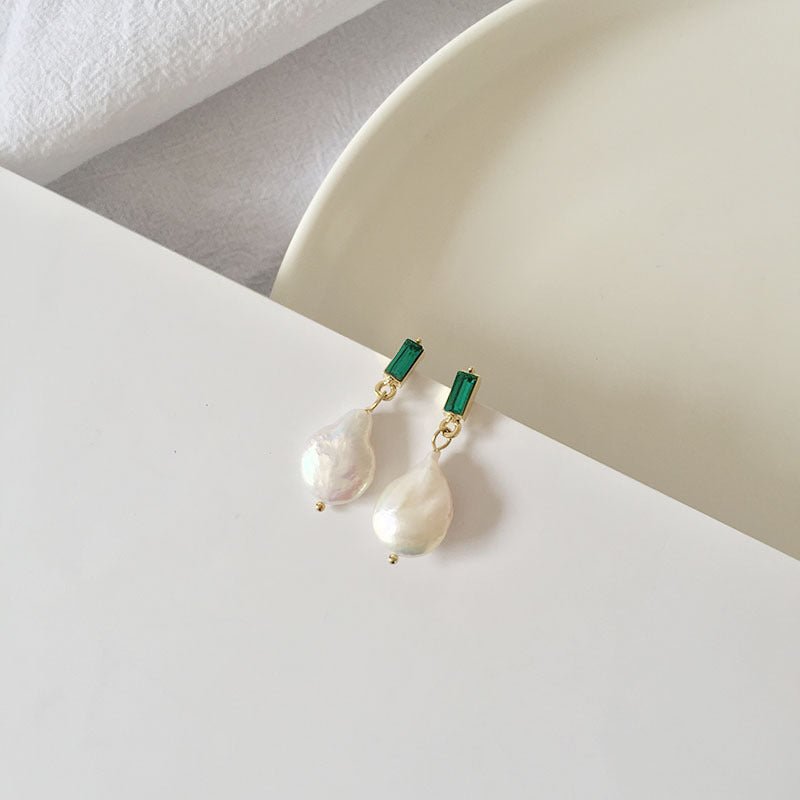 Natural Freshwater Baroque Shaped Pearl Earrings-Jewearrings