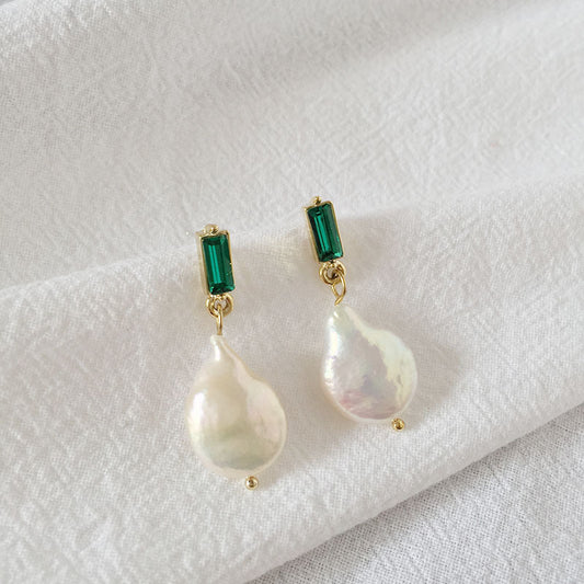 Natural Freshwater Baroque Shaped Pearl Earrings-Jewearrings