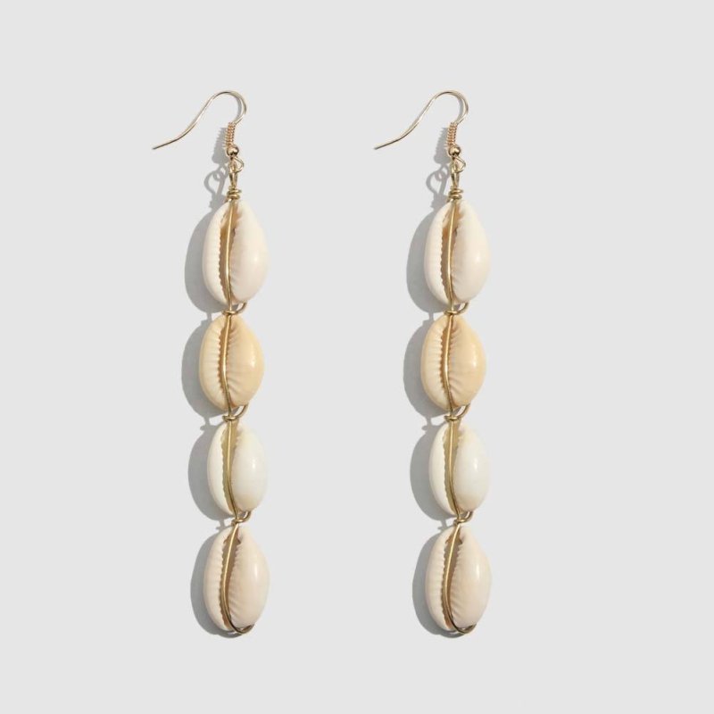 Natural shell alloy earrings-Jewearrings