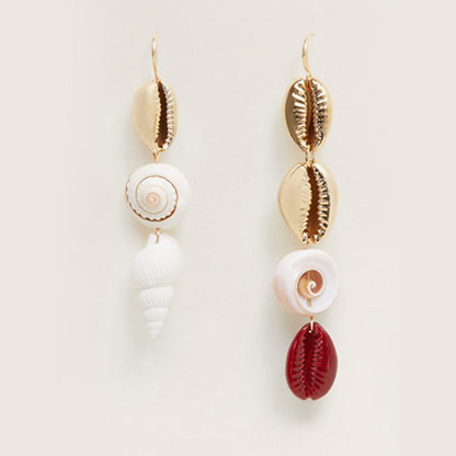 Natural shell alloy earrings-Jewearrings