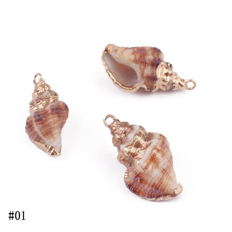 Natural Shell Pendant Shell Conch Earrings Diy Material Bag-Jewearrings