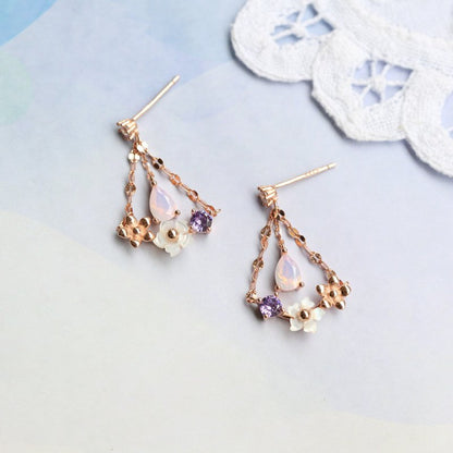 Natural Shell Triangle Earrings-Jewearrings