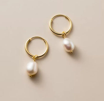 Natural Water Baroque Pearl Earrings-Jewearrings