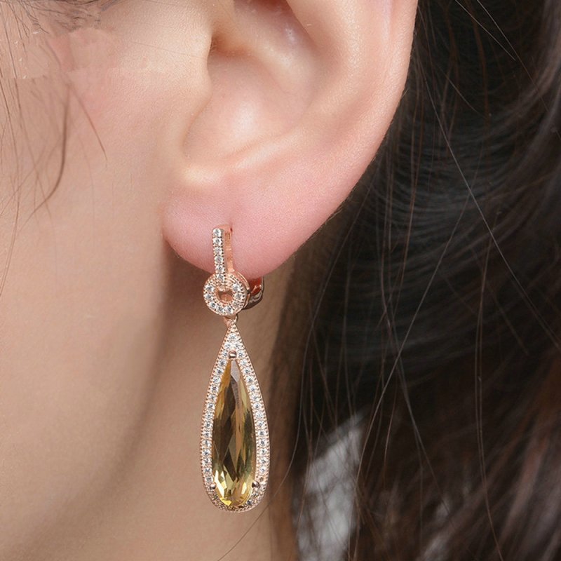 Natural water drop Crystal Earrings-Jewearrings