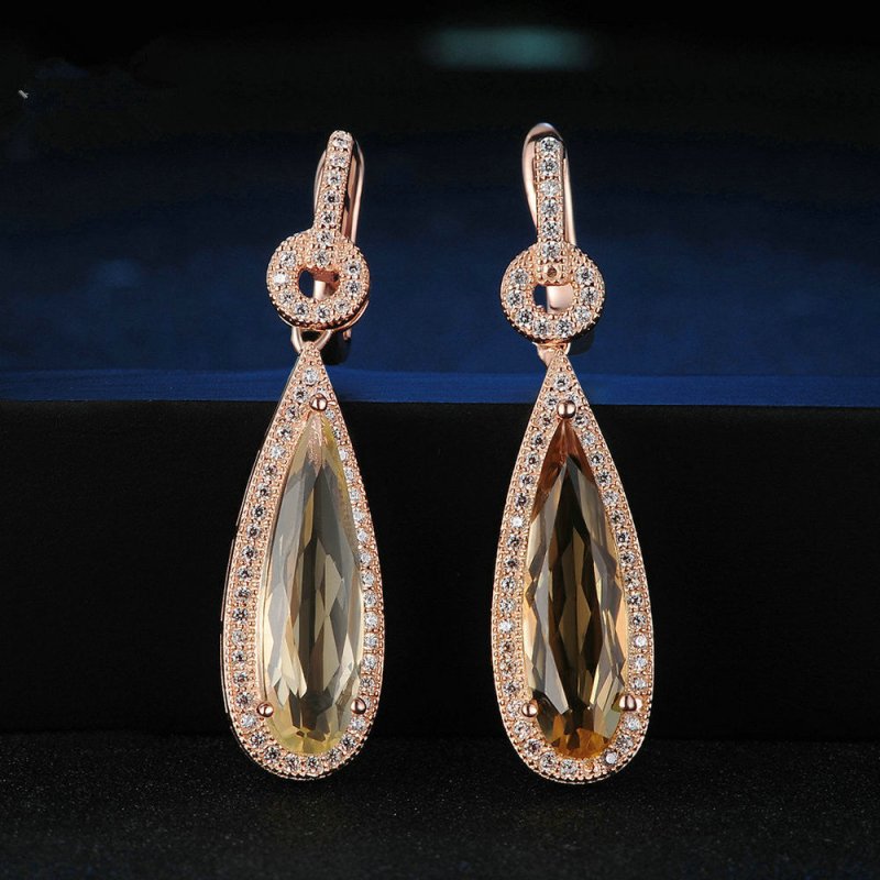 Natural water drop Crystal Earrings-Jewearrings