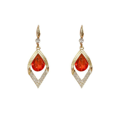 Net-red Water Drop Blue Diamond Temperament Personality Versatile Earrings-Jewearrings