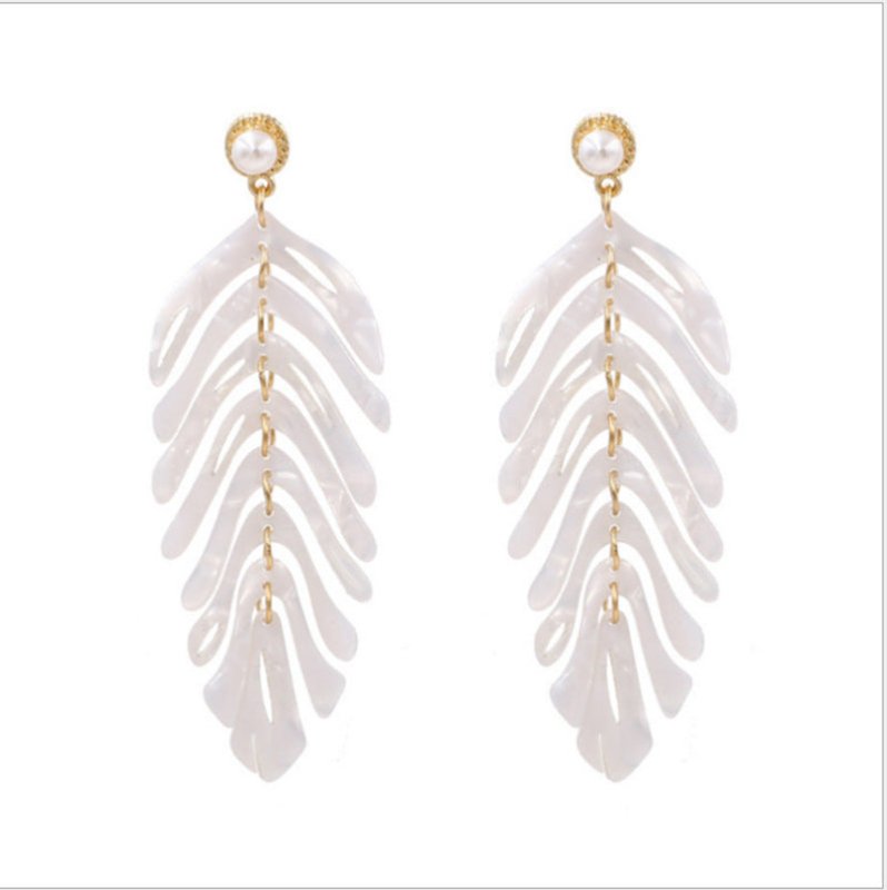 New Acrylic Leaf Earrings-Jewearrings