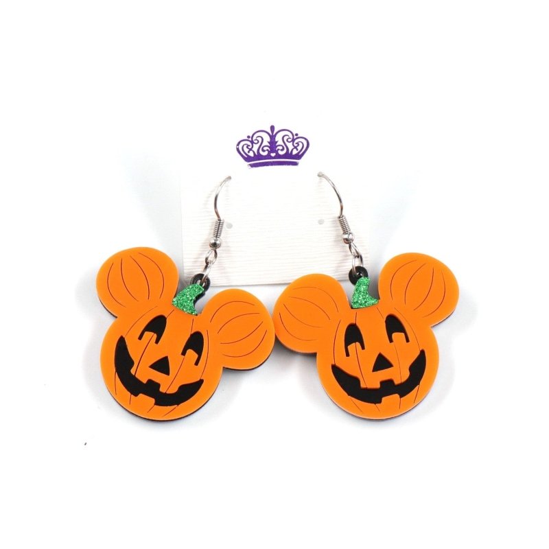 New Acrylic Pumpkin Head Earrings For Halloween-Jewearrings