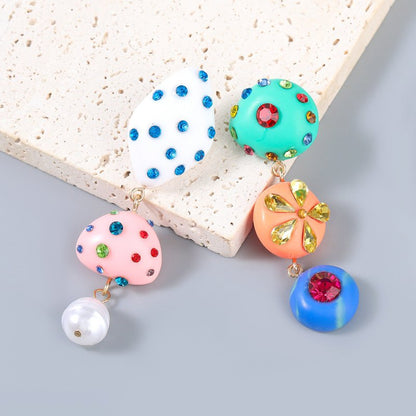 New Creative Resin Acrylic Pearl Geometric Earrings Women-Jewearrings