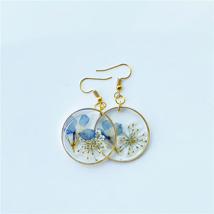 New Dry Flower Transparent Acrylic Geometric Resin Earrings-Jewearrings