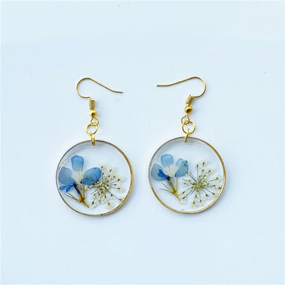 New Dry Flower Transparent Acrylic Geometric Resin Earrings-Jewearrings