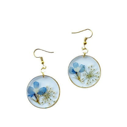 New Dry Flower Transparent Acrylic Geometric Resin Earrings-Jewearrings