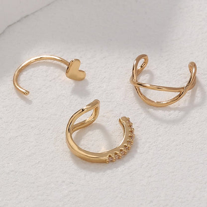 New European And N Earrings Simple Diamond Earring Clip No Ear Hole Cold Love Earring Clip Design Feeling Earring Accessories-Jewearrings