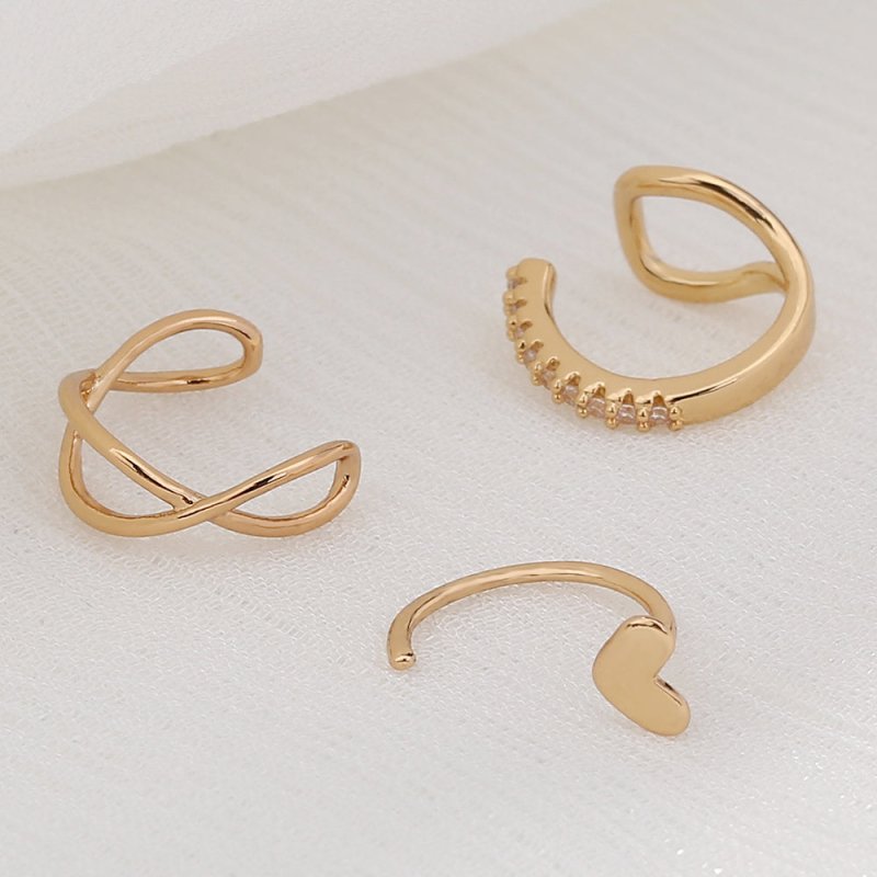 New European And N Earrings Simple Diamond Earring Clip No Ear Hole Cold Love Earring Clip Design Feeling Earring Accessories-Jewearrings