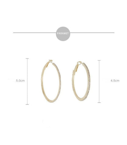 New Exaggerated Big Circle Earrings 925 Sterling Slver Full Diamond Earrings Simple Temperament Wild Earrings-Jewearrings