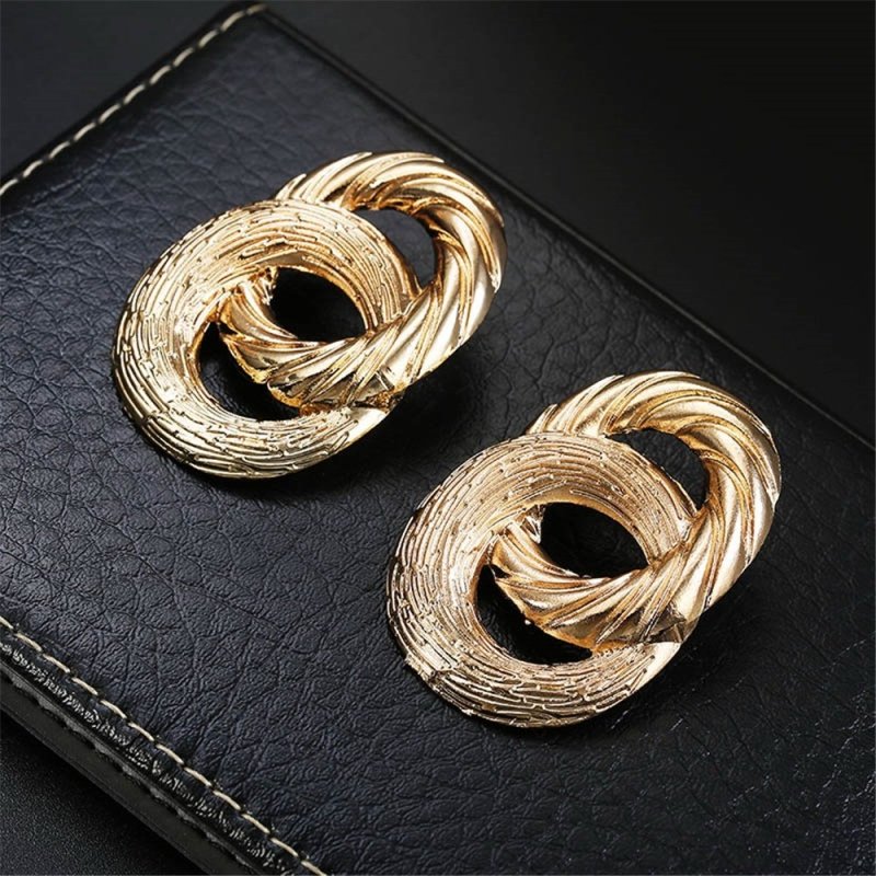 New Exaggerated Big Stud Earrings for Women Circle Round Alloy Earrings Wedding Party Gift-Jewearrings