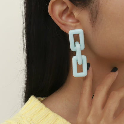 New Exaggerated Geometric Square Acrylic Earrings-Jewearrings