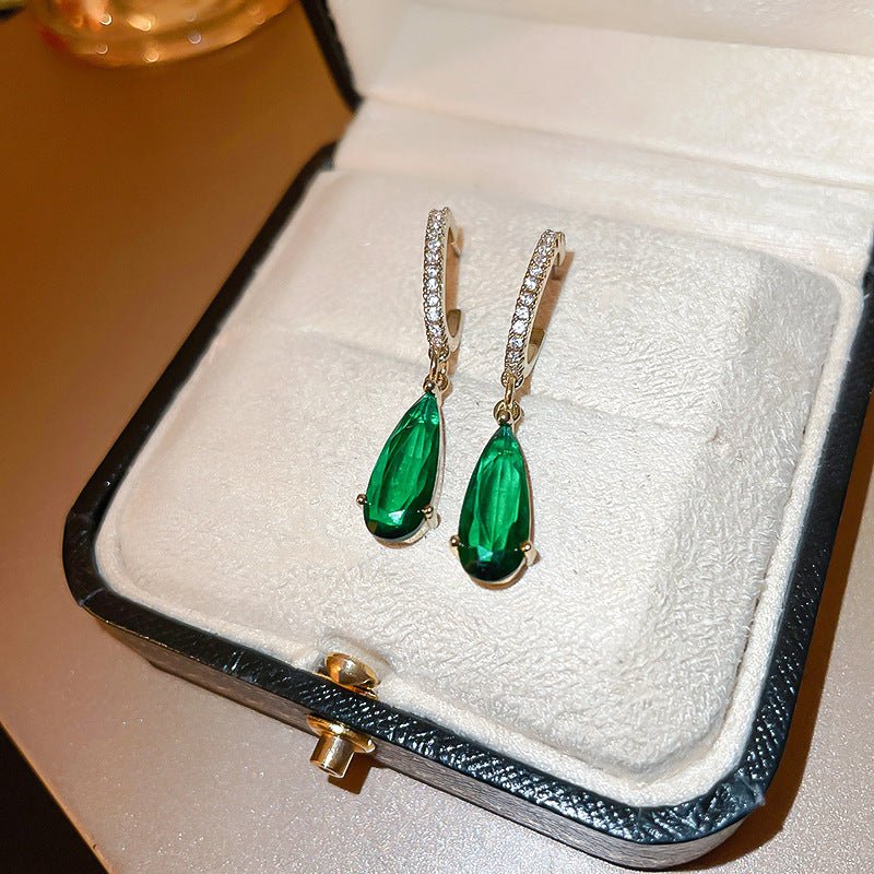 New Fashion Emerald Diamond Earrings-Jewearrings