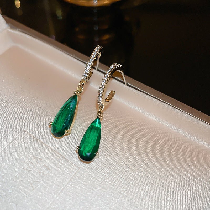 New Fashion Emerald Diamond Earrings-Jewearrings