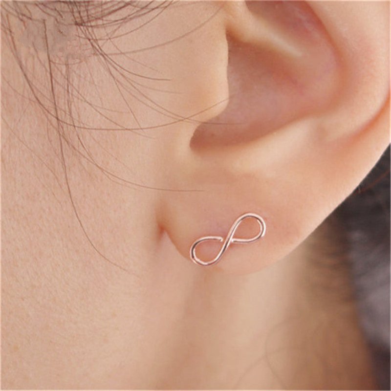 New fashion jewelry gold jade simple big ear cartilage earrings female 8 word earrings-Jewearrings