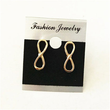 New fashion jewelry gold jade simple big ear cartilage earrings female 8 word earrings-Jewearrings