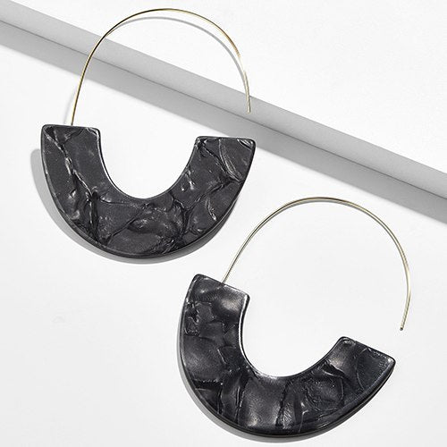 New Fashion Leopard Grain Multi-Color Big Hook Acrylic Earrings Special Design Semicircle Resin Drop Earring ZA Brincos-Jewearrings