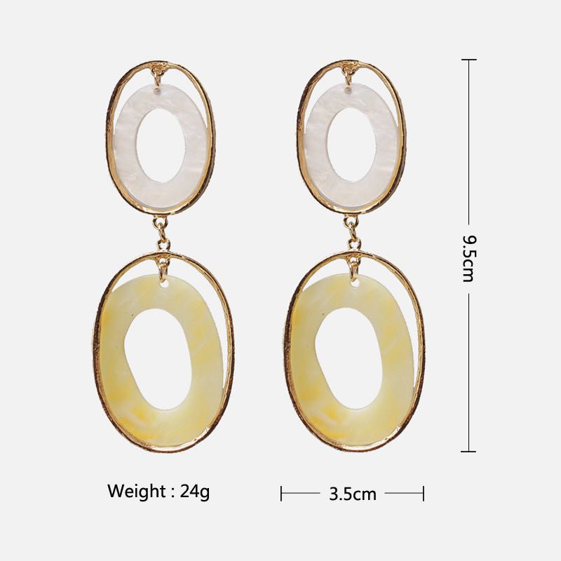 New Fashion Style Big Brand Long Acrylic Plate Earrings Ins Wild Earrings Women-Jewearrings