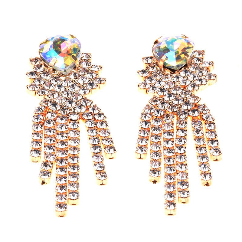 New Foreign Trade Hot-selling Earrings Bohemian Alloy Diamond Earrings Cross-border Accessories-Jewearrings