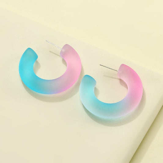 New Gradient Jelly Color Earrings Acrylic Frosted-Jewearrings