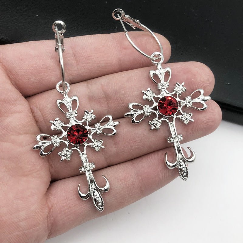 New Hot Sale Fashion Rock Red Oil Drop Crystal Earrings-Jewearrings