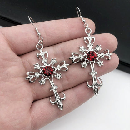 New Hot Sale Fashion Rock Red Oil Drop Crystal Earrings-Jewearrings