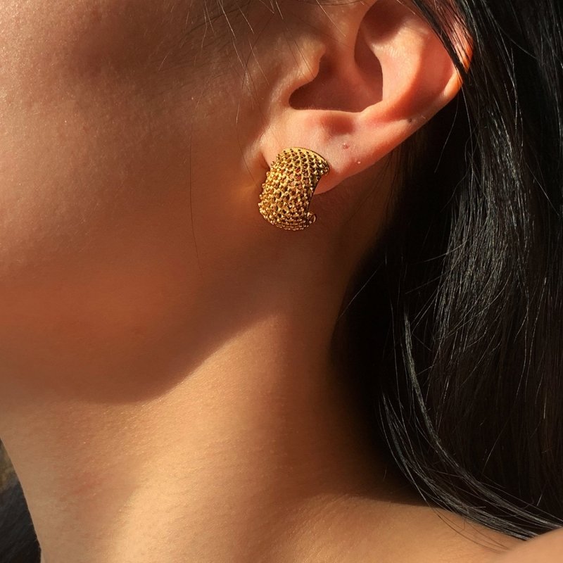 New INS Style Diamond Mesh Stud Earrings-Jewearrings