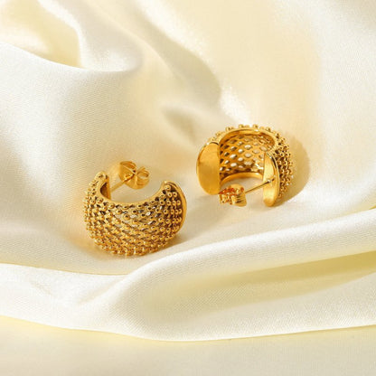 New INS Style Diamond Mesh Stud Earrings-Jewearrings