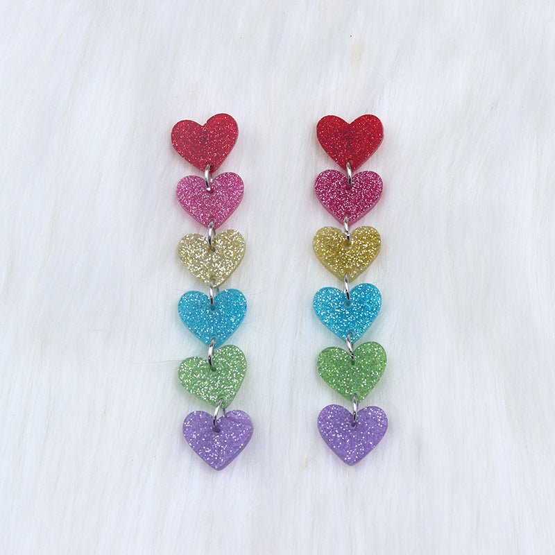 New Iridescent Transparent Valentine's Day Earrings Acrylic Earrings-Jewearrings