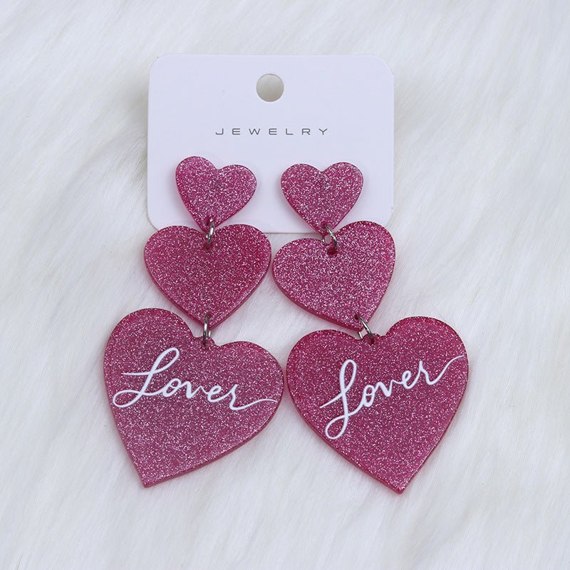 New Iridescent Transparent Valentine's Day Earrings Acrylic Earrings-Jewearrings