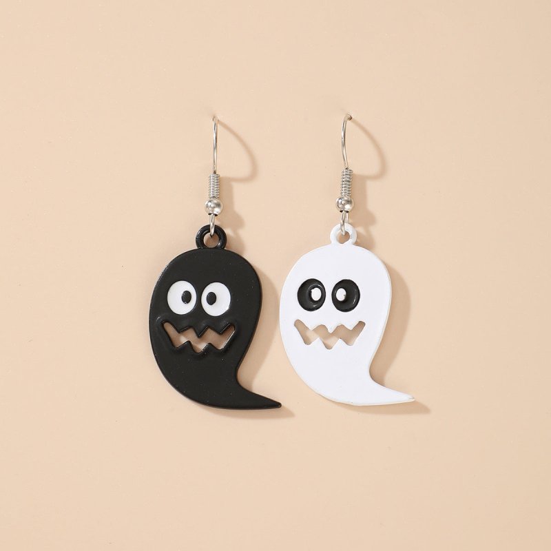 New Jewelry Halloween Funny And Fun Pumpkin Ghost Exaggerated Acrylic Earrings-Jewearrings