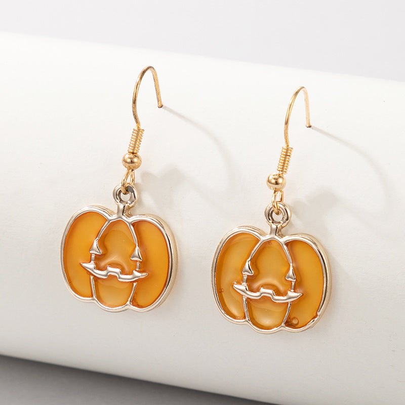 New Jewelry Halloween Funny And Fun Pumpkin Ghost Exaggerated Acrylic Earrings-Jewearrings