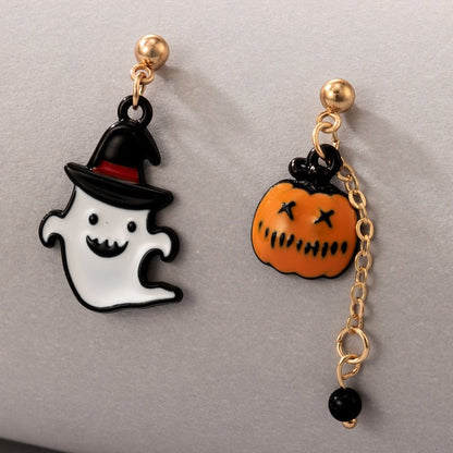 New Jewelry Halloween Funny And Fun Pumpkin Ghost Exaggerated Acrylic Earrings-Jewearrings