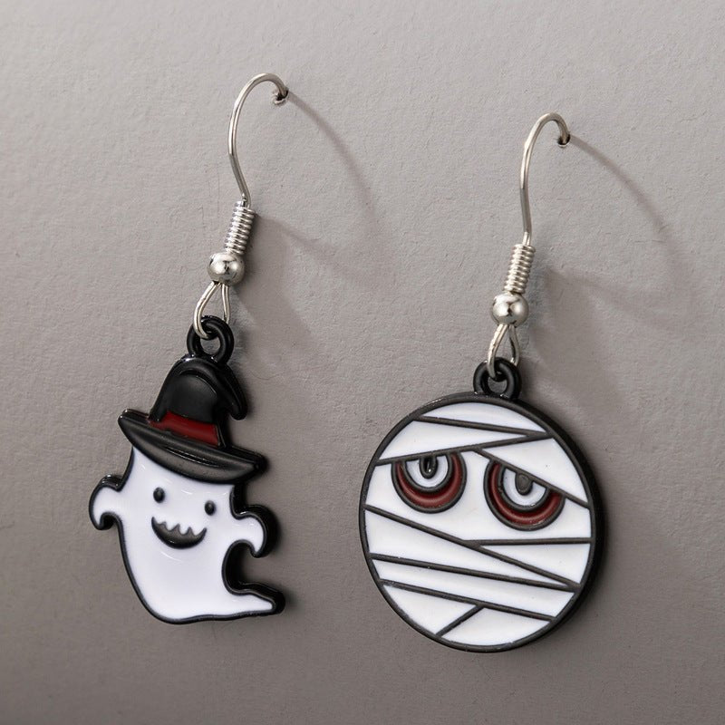 New Jewelry Halloween Funny And Fun Pumpkin Ghost Exaggerated Acrylic Earrings-Jewearrings