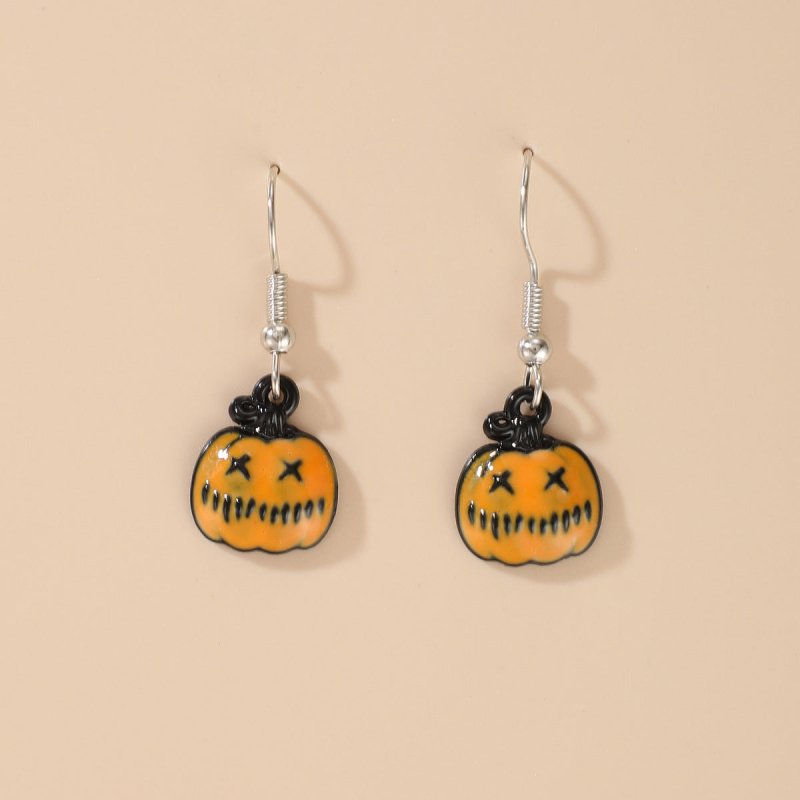 New Jewelry Halloween Funny And Fun Pumpkin Ghost Exaggerated Acrylic Earrings-Jewearrings