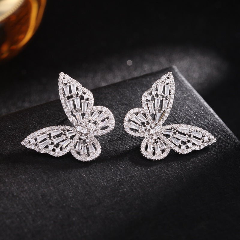 New Luxury Fashion Round Dangle Drop Korean Earrings For Women Big Butterfly Gold Earring for women Jewelry-Jewearrings