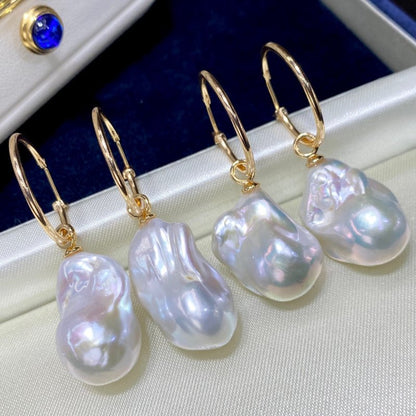 New Natural Baroque Shaped Pearl Earrings-Jewearrings