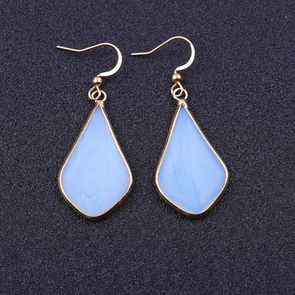 New Natural Stone Diamond Drop Earrings-Jewearrings