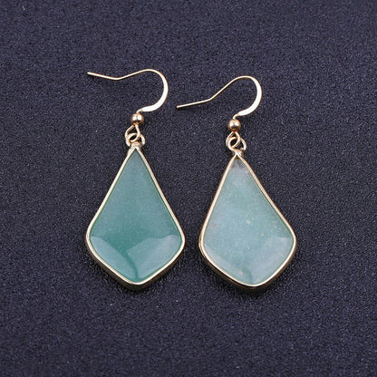 New Natural Stone Diamond Drop Earrings-Jewearrings