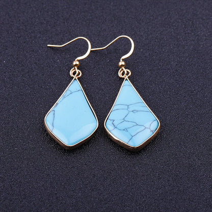 New Natural Stone Diamond Drop Earrings-Jewearrings