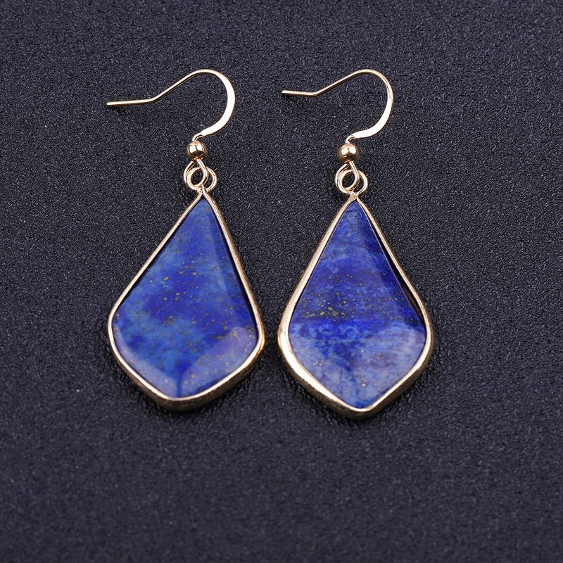 New Natural Stone Diamond Drop Earrings-Jewearrings