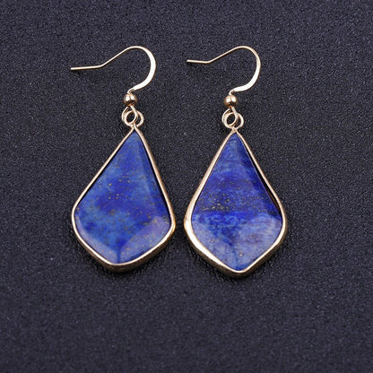 New Natural Stone Diamond Drop Earrings-Jewearrings